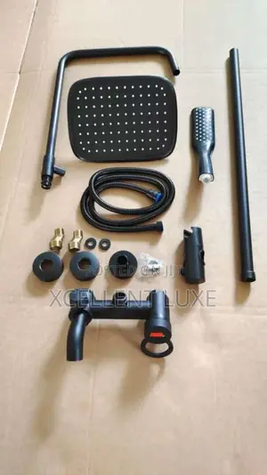 Black Set of Standing Shower