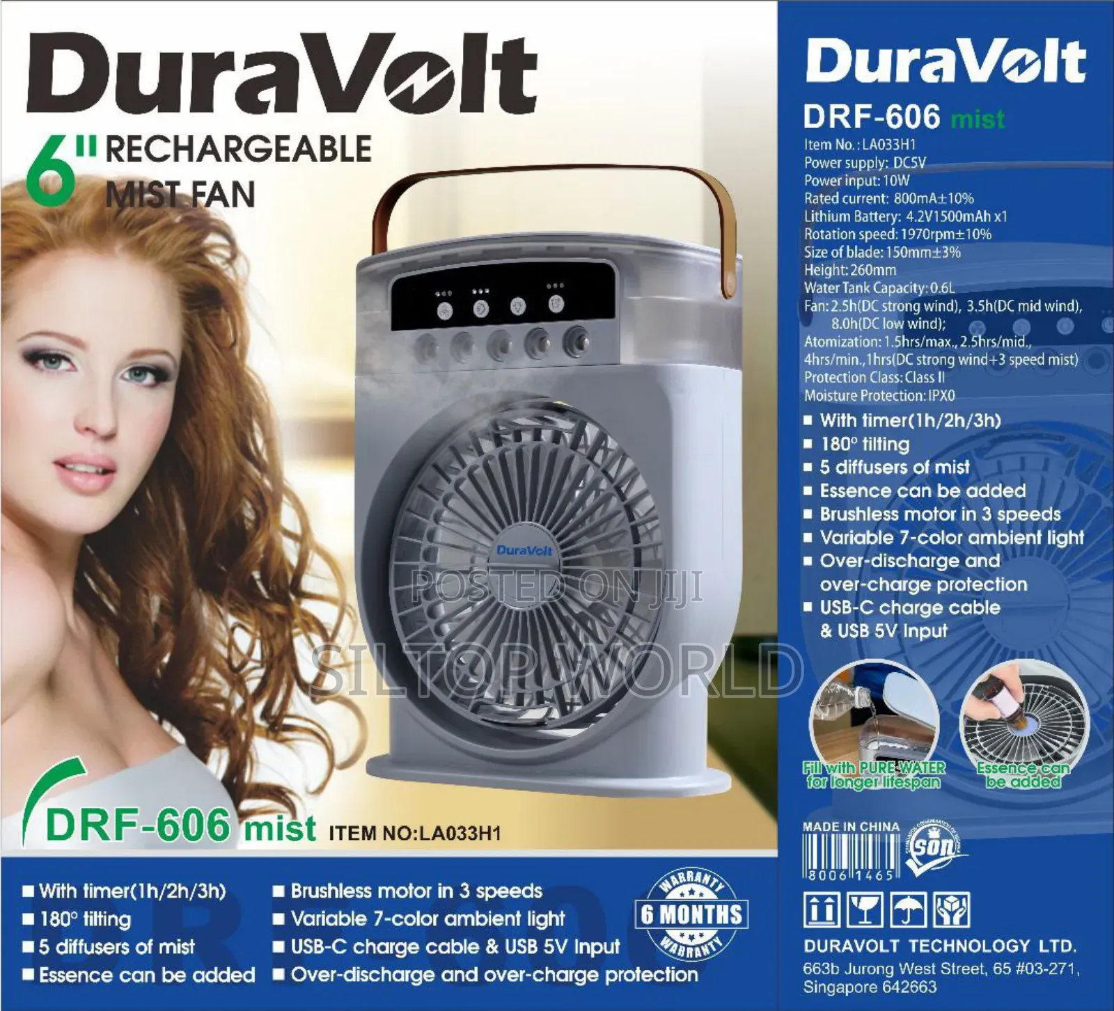 Rechargeable Mini Mist Cooling Fan
