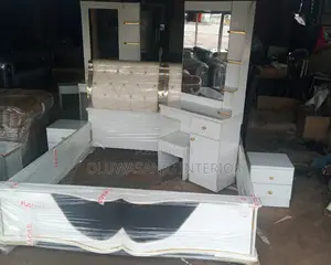6 by 6 Bed Frame With Dressing Mirror Nd 2side Carbinet