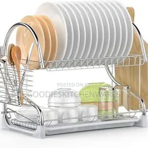 22 Inches Two Layers Dish Rack/ Plate Rack Stainless Steel