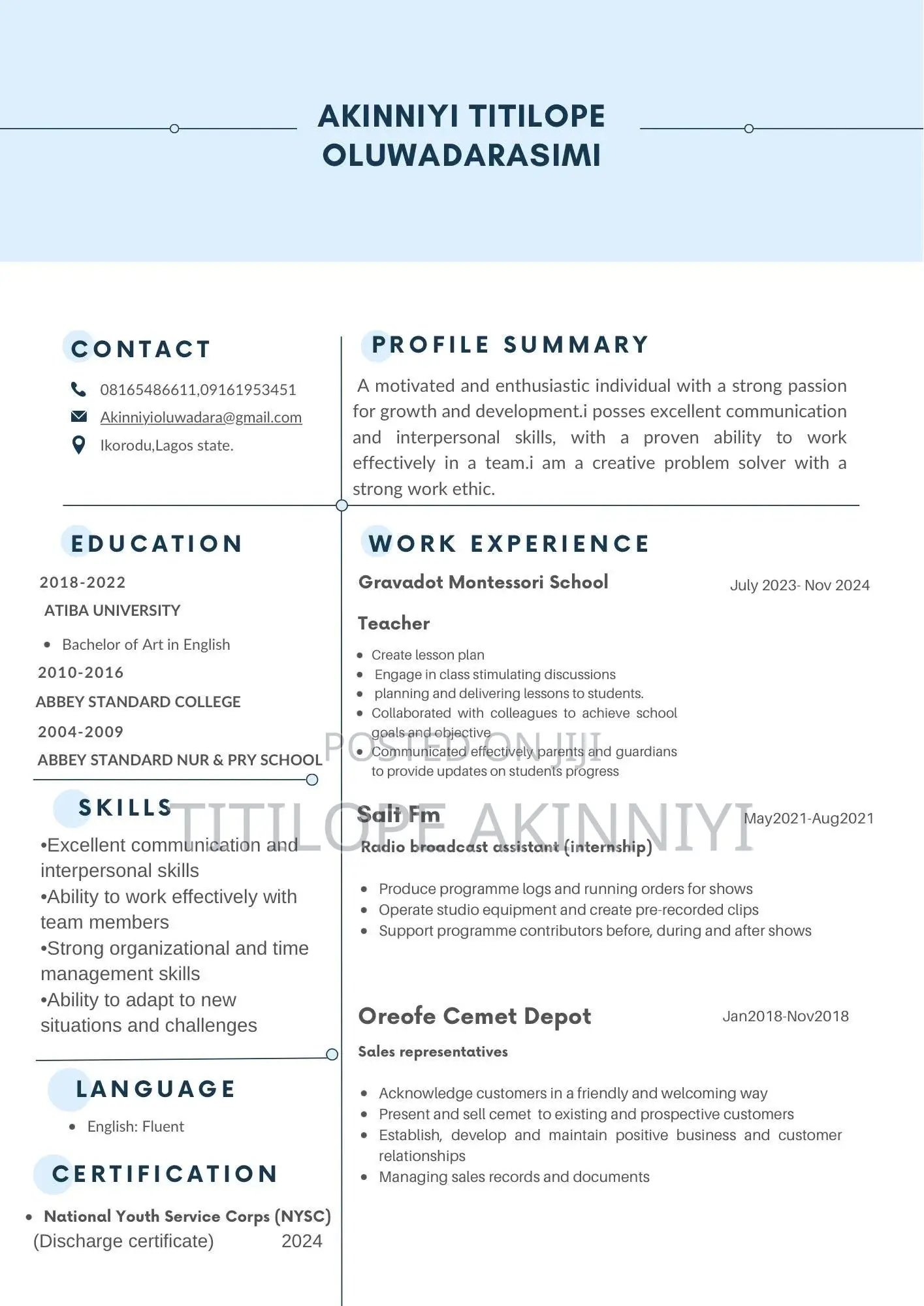 Secretary / Sales Executive