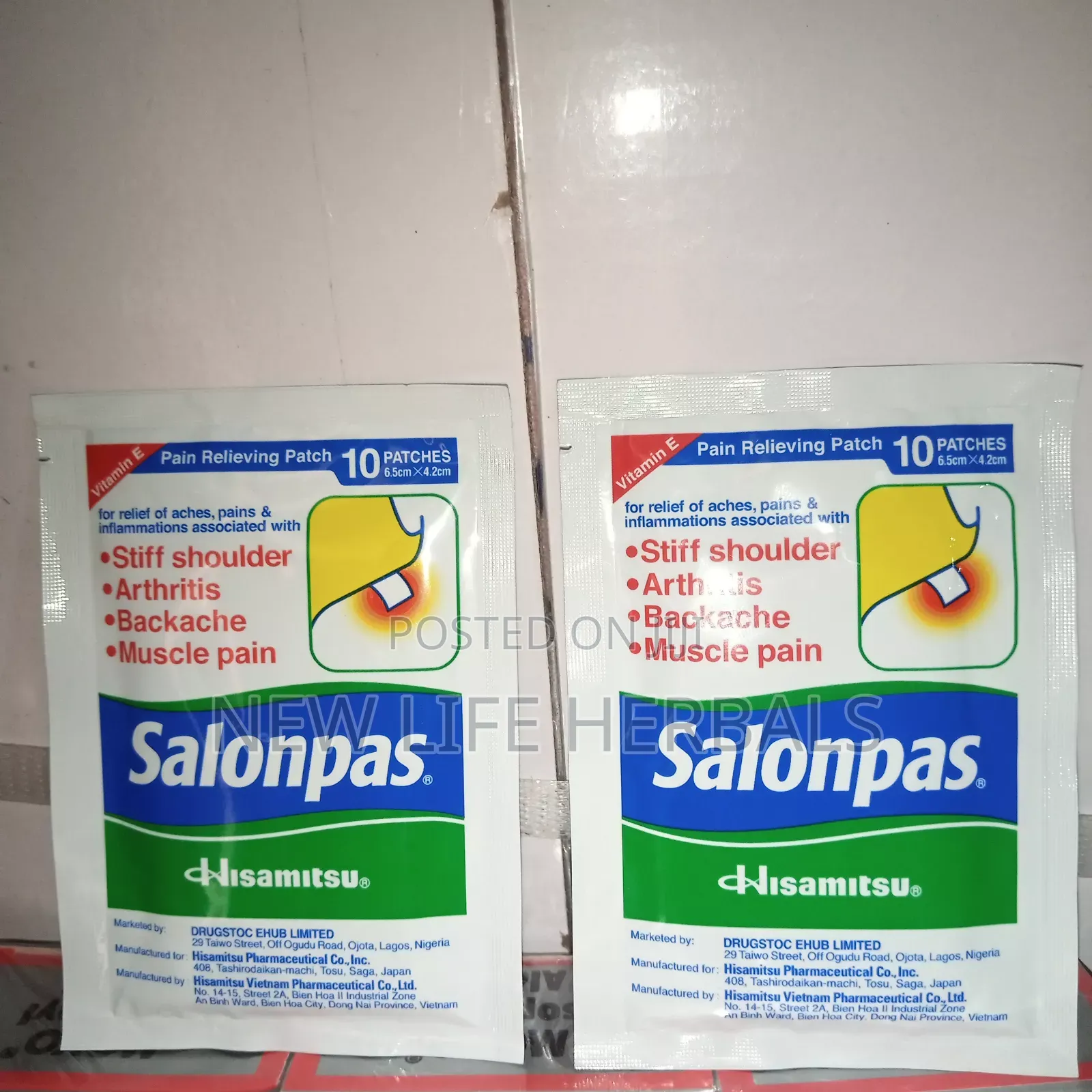 Salonpas Pain Relieving Patch.