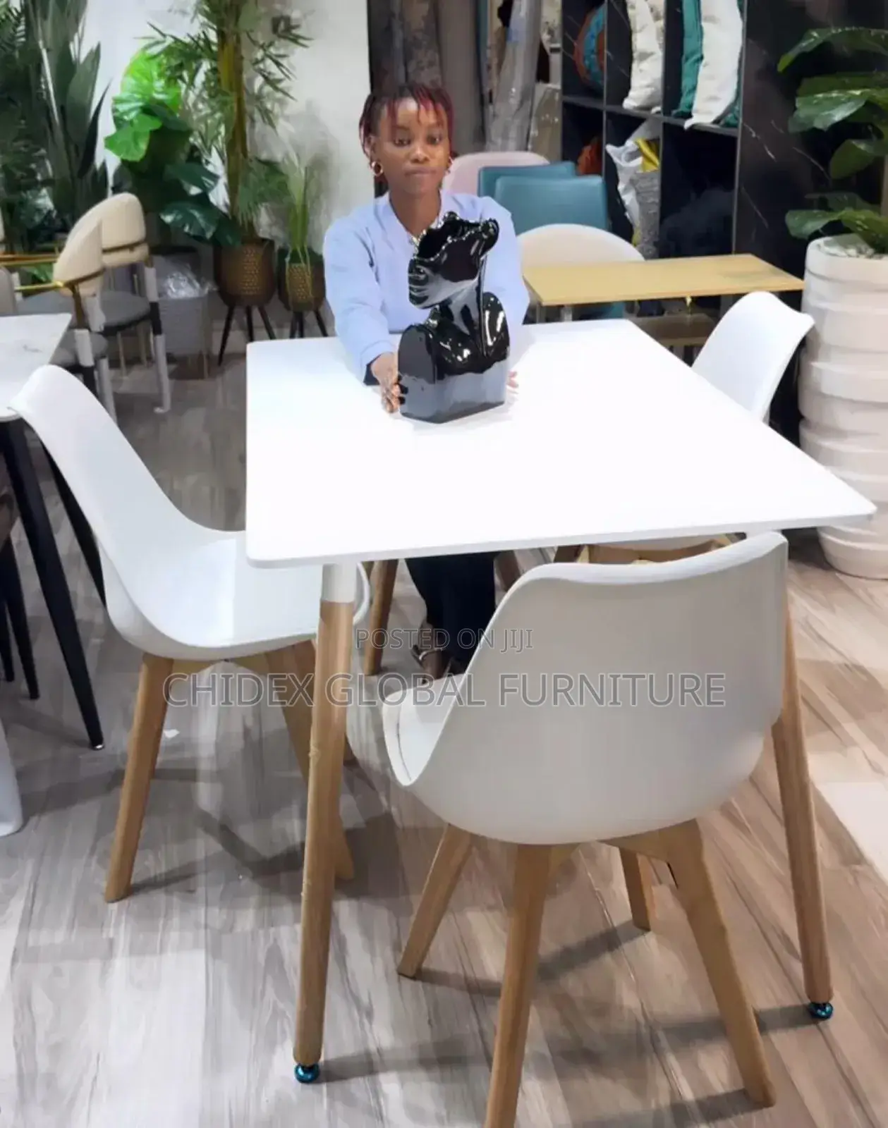 Wooden Top Dining Table Set