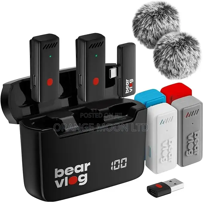 Professional Wireless Microphone Vlog Set Lavalier Mic.