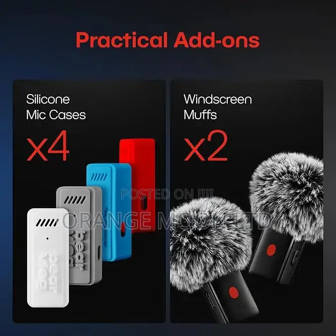 Professional Wireless Microphone Vlog Set Lavalier Mic.