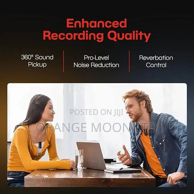 Professional Wireless Microphone Vlog Set Lavalier Mic.
