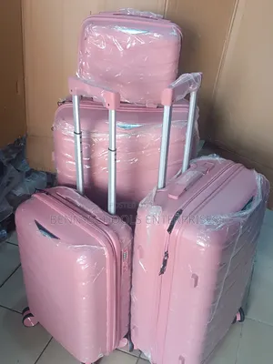 Photo - Rose Gold Set of 4 Unbreakable Rubber Luggage Boxes