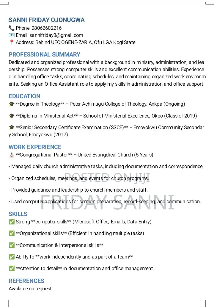 Housekeeping Cleaning Cv