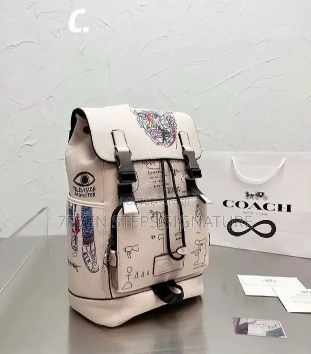 basquiat leather backpack OFFICIAL THE LEGEND 1982 (DLXV) Basquiat Leather Backpack in Black
