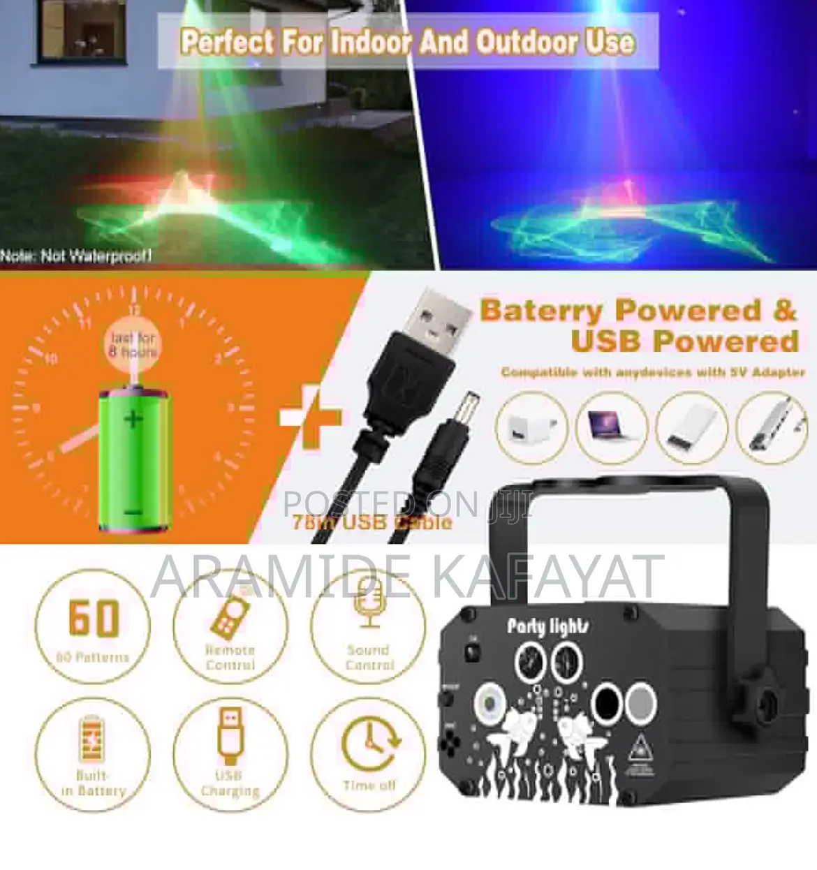 Rechargeable Laser Party Light