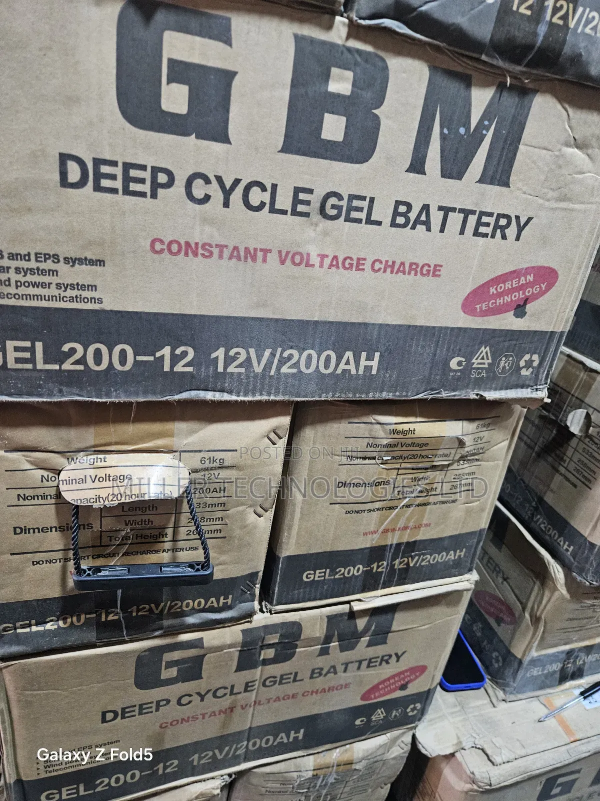 GBM Dry Cell 200ah 12v