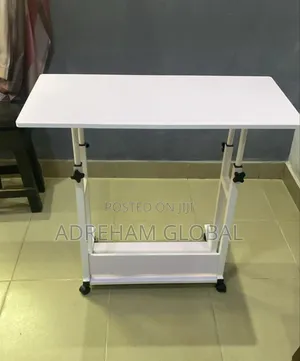 60cm Big Size Laptop Table (In White, Black Top/White Leg).