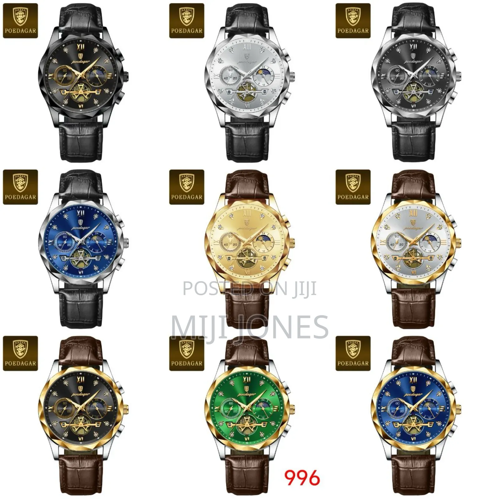 Poedagar Arc Leather Watch