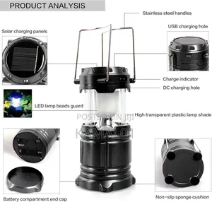 Rechargeable Solar and Charging Led Lantern Torch Light