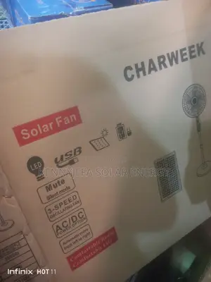 Solar Standing Fan With It Panel and 2 Bulbs Available