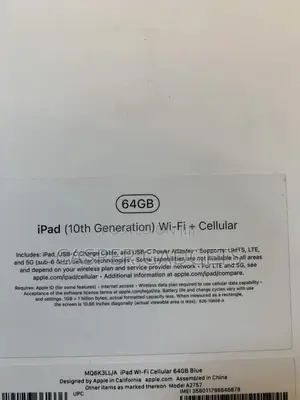 New Apple iPad (2022) 64 GB Blue