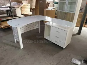Curve Glass Top Office Table
