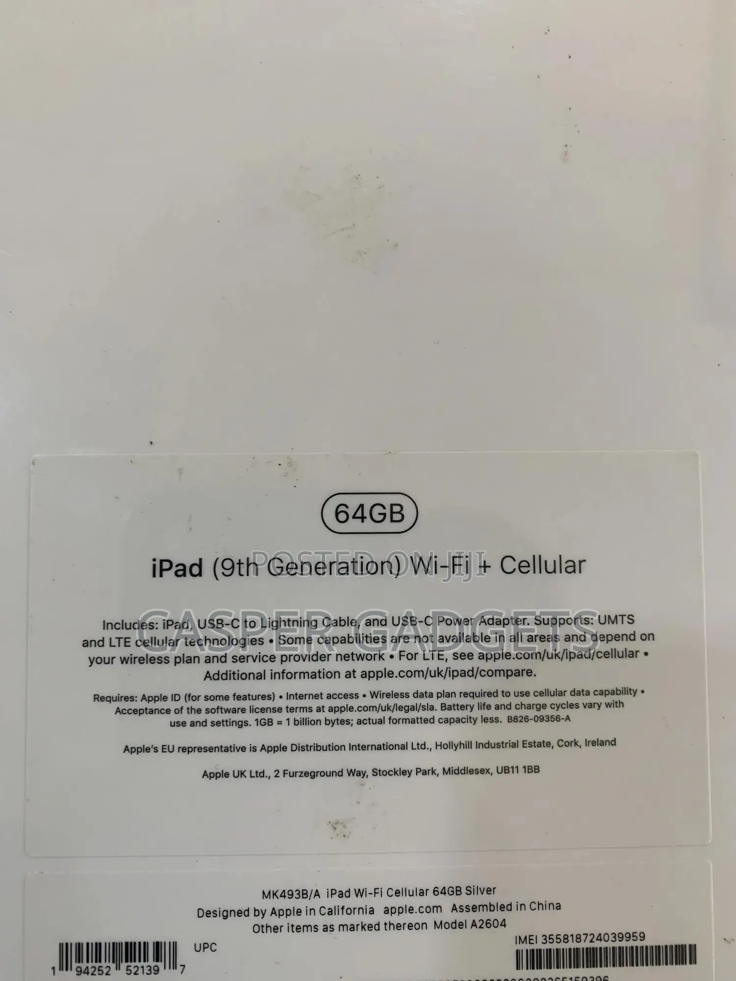New Apple iPad 10.2 (2021) 64 GB Silver