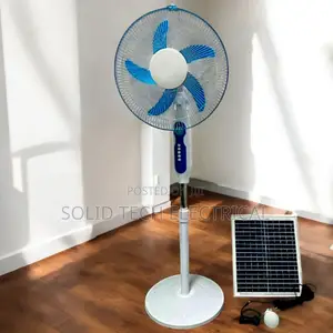 Rechargeable Standing Fan With Solar Panel