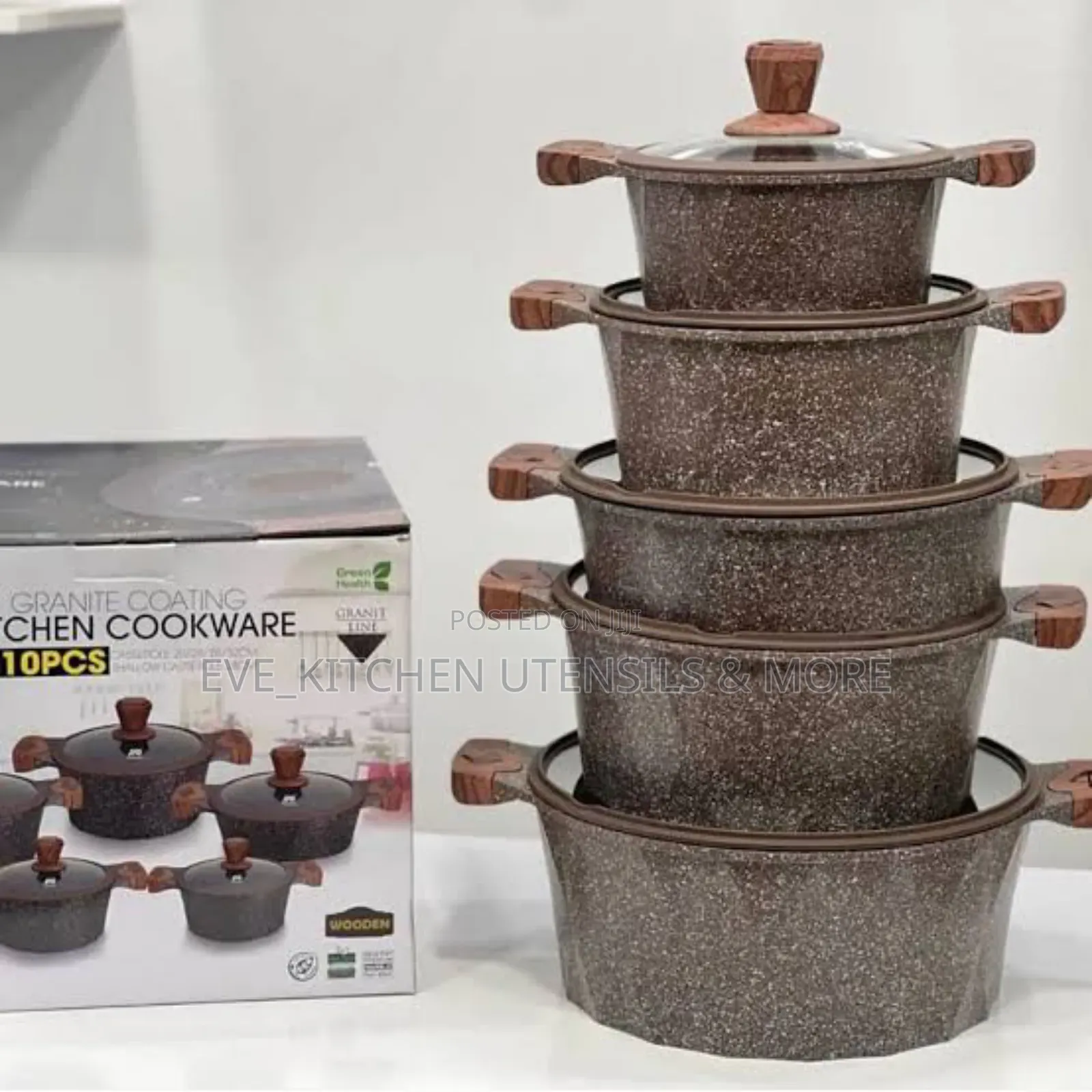 5set Jio Iron Cast Granite Pot