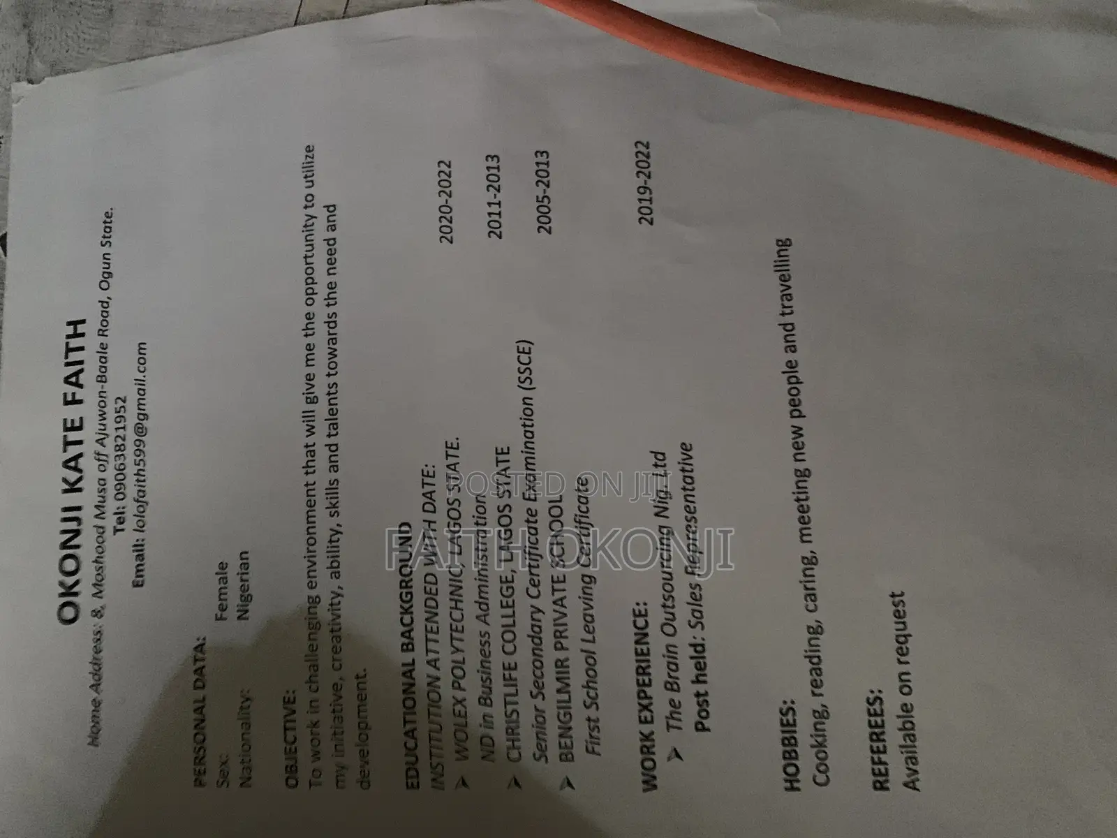Housekeeping Cleaning CV