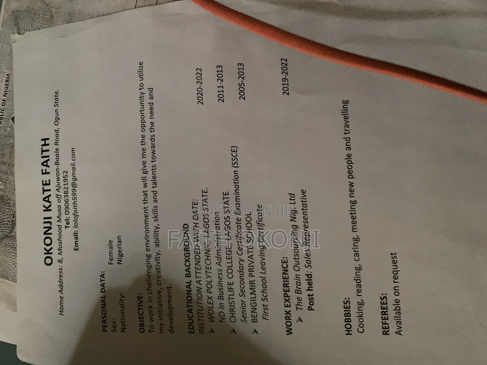 Housekeeping Cleaning CV