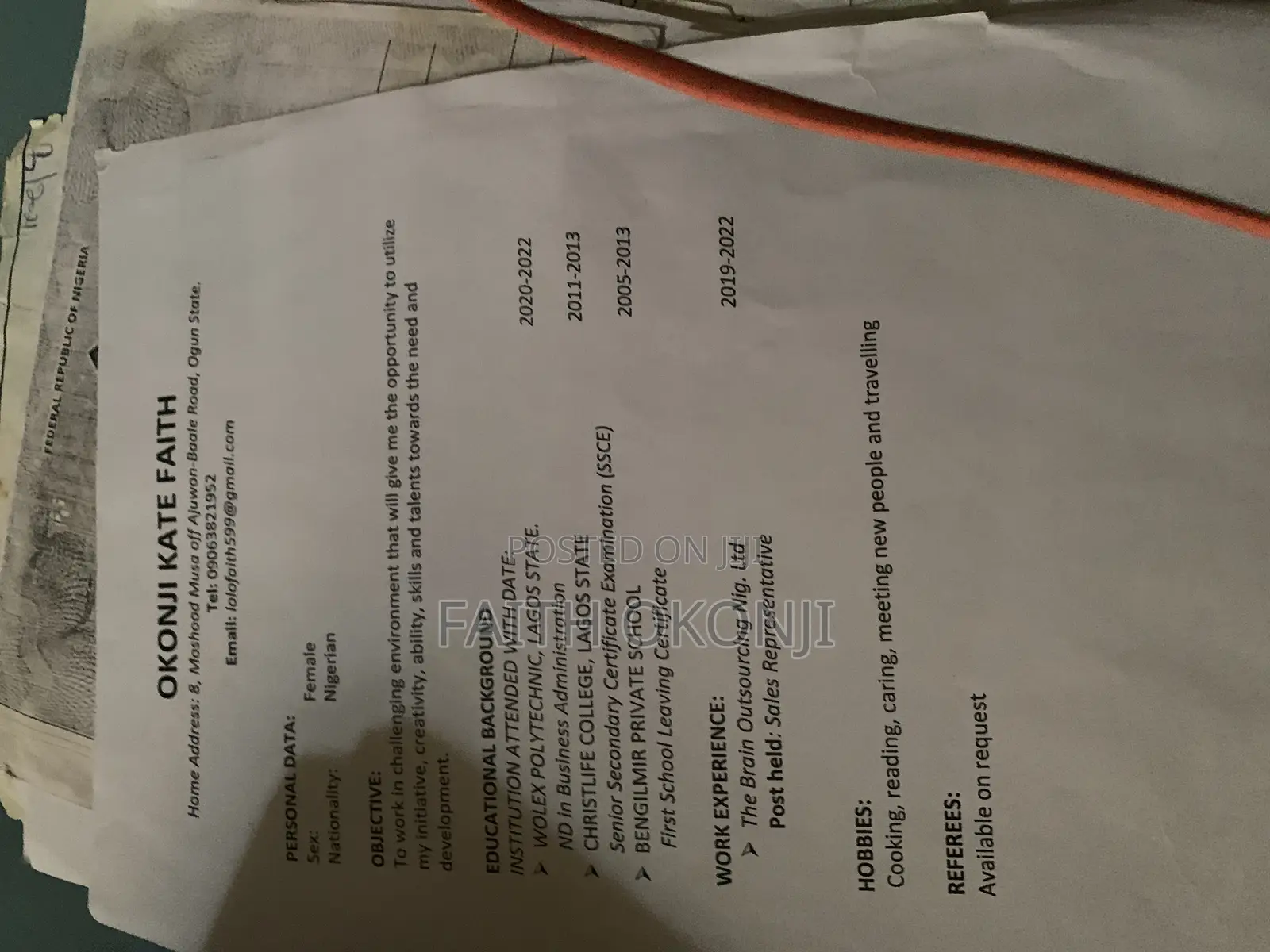 Housekeeping Cleaning CV