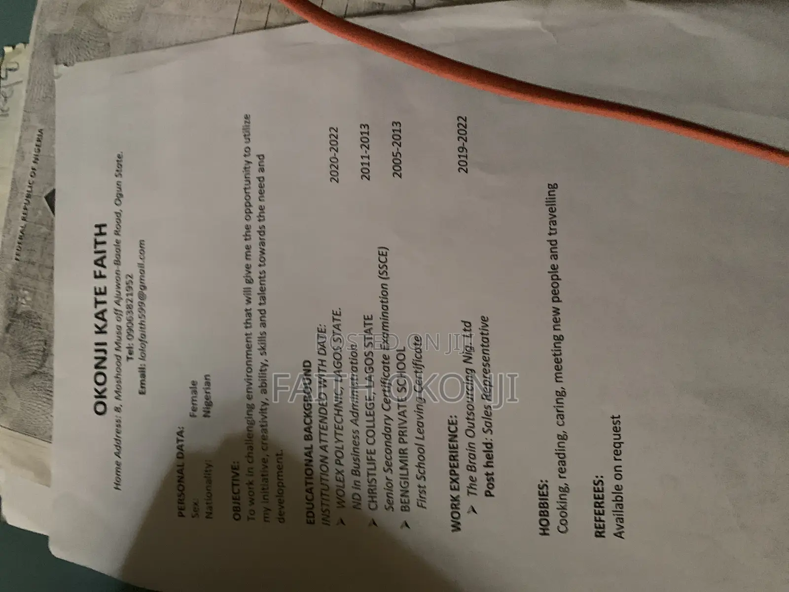 Housekeeping Cleaning CV