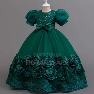 Green Beautiful Unique Ceremonial Princess Full Ball Gown