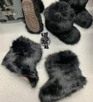 Faux Fur Boots for Women Warm Fuzzy Fluffy Winter Fury Snow