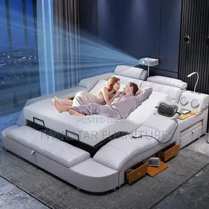 New Leather Electric Adjustable Multifunctional Storage Bed