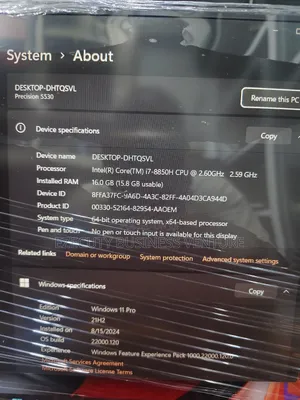 Laptop Dell Precision 5530 16GB Intel Core i7 SSD 512GB