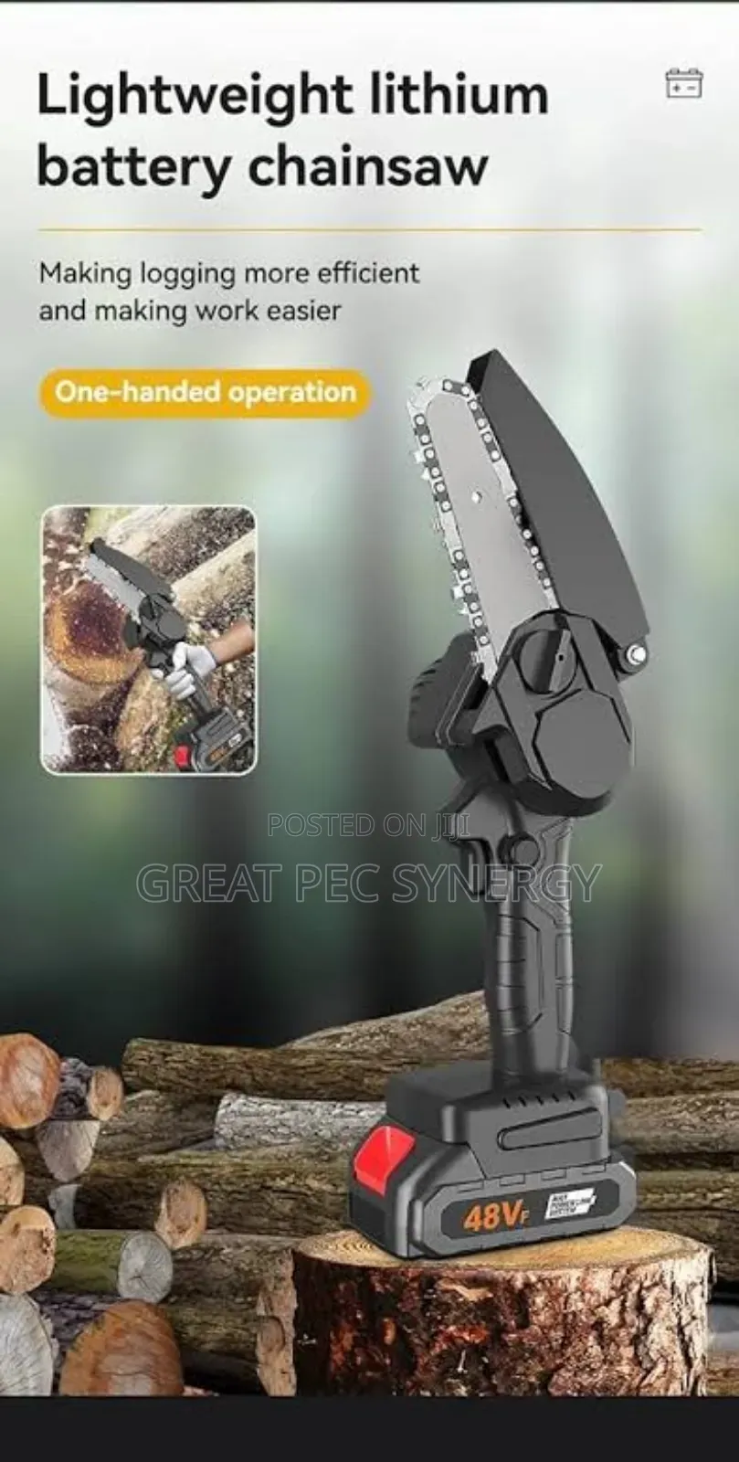 Rechargeable Chain Saw With 2 Batteries