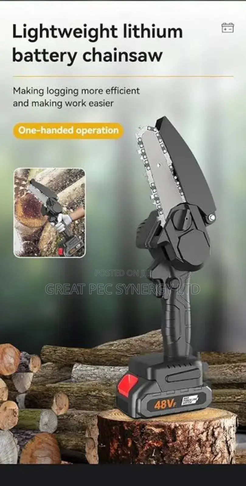 Rechargeable Chain Saw With 2 Batteries