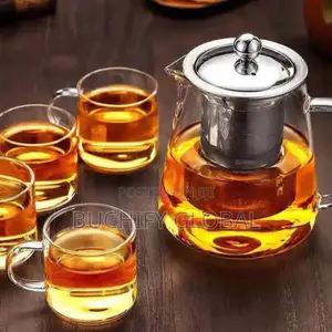 Glass Tea Kettle and Cups