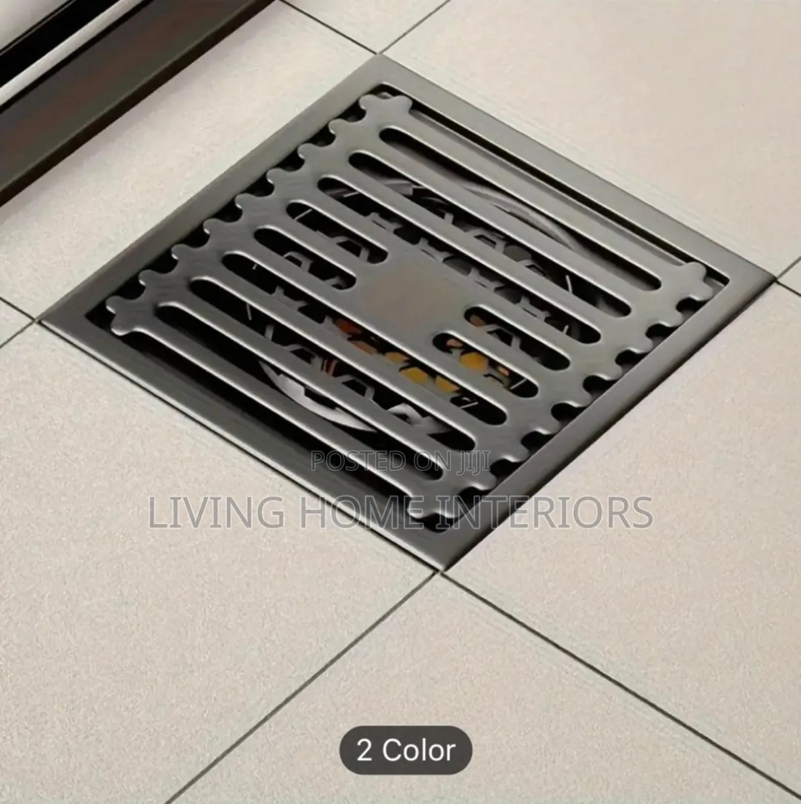 10cm Matt Black Floor Drain 