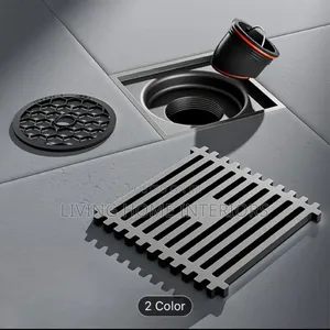 10cm Matt Black Floor Drain 