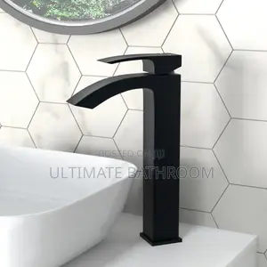 Heavy Gauge Black Waterfall Basin Mixer