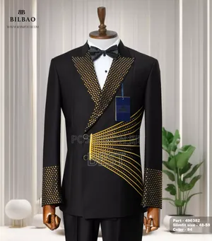 Bilboa Luxury Seremonial Stone Black Suits Sizes Available