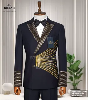 High Luxury Bilboa Seremonial Stone Nevy Blue Suits 46-58