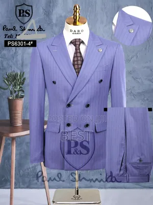 Luxury Double Breasted Strips Suit for Men of Class
