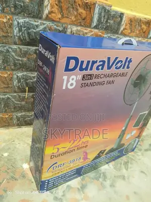 The New 5blade + 2led Bulb Duravolt 18" Rechargeable "S" Fan