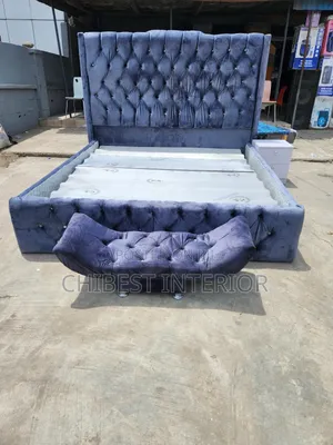 Luxury Padded 6by6 Bed With Side Drawer and Footrest