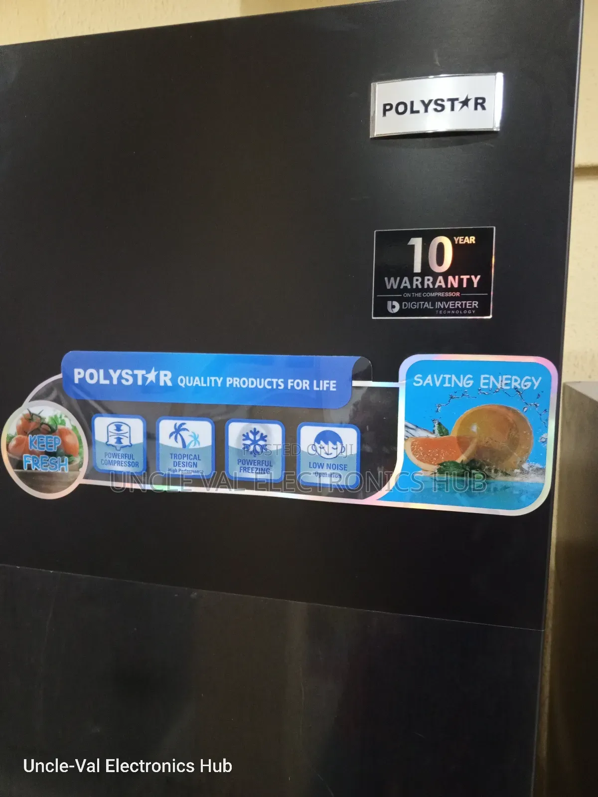 Polystar Inverter Side by Side Fridge With Dispenser