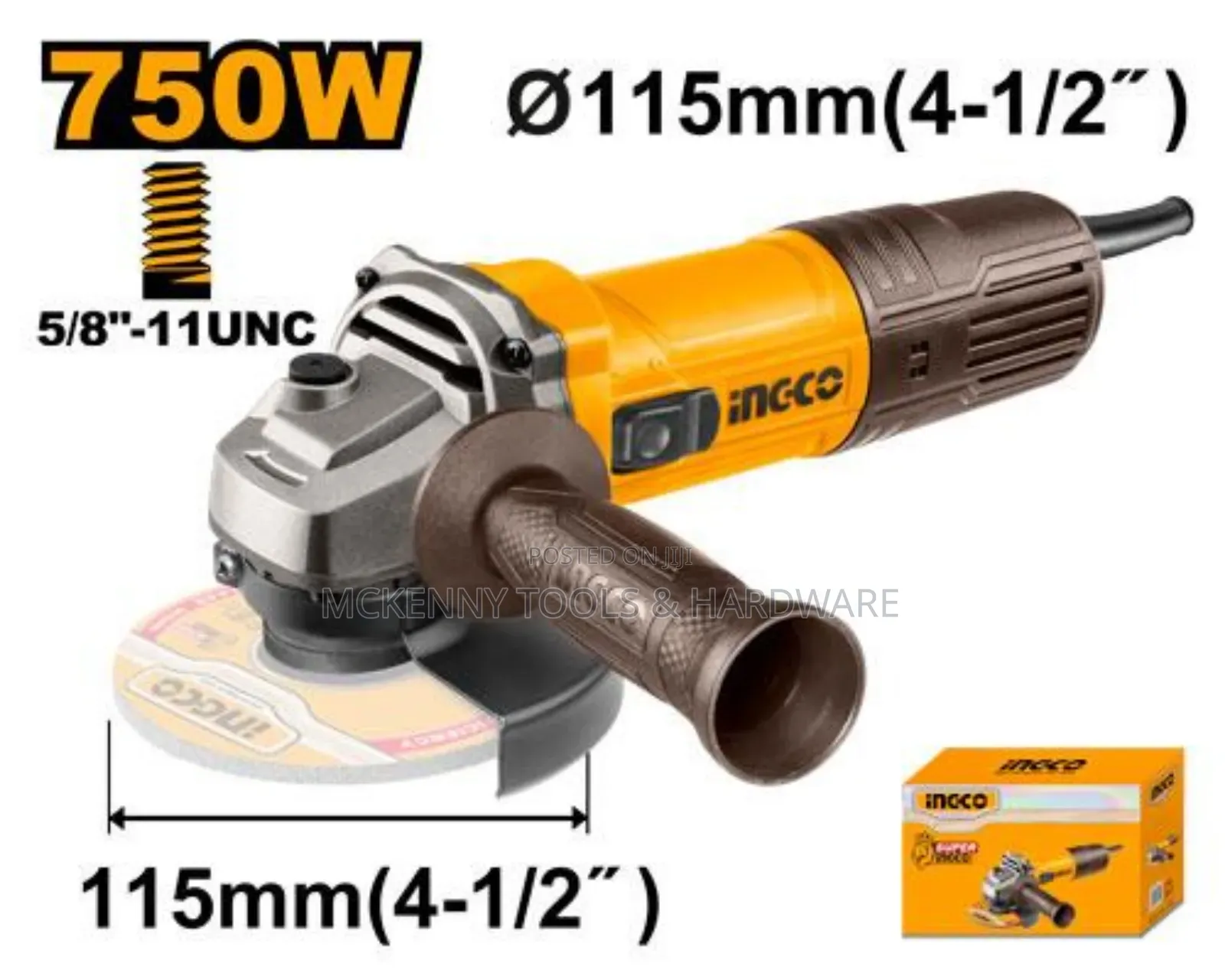 Angle Grinder
Voltage:110-1 Power:750w
Disc Diameter:4-1/2"