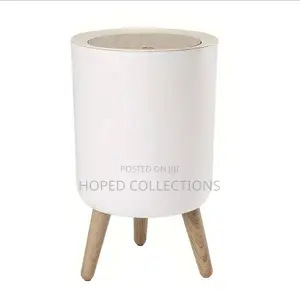 Wood Grain Trash Can
