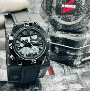 Leather Dual Time Gshock Wristwatch With Box