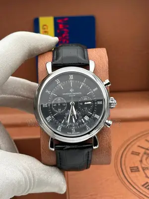 Vacheron Moonphase Dial Chronograph Working Leather