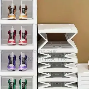 6-Layer Transparent Foldable Shoe Rack Organizer
