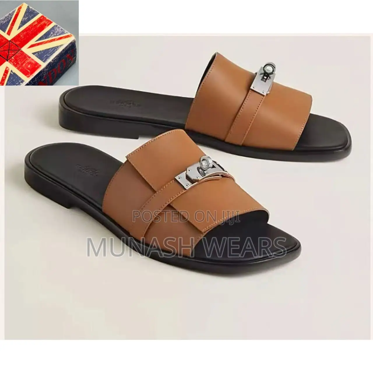 Hermes Leather Slipers 40-46